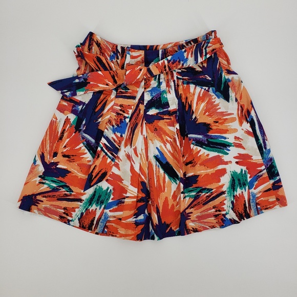 Ann Taylor Abstract Floral Skater Skirt Sz 4P - Picture 1 of 8